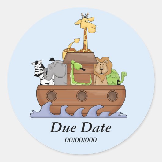 ノアの箱舟カスタマイズ可能ステッカー ラウンドシール (正面)