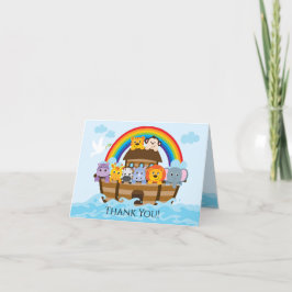 ノアの箱舟ガールズベビーシャワーのお礼メモ サンキューカード