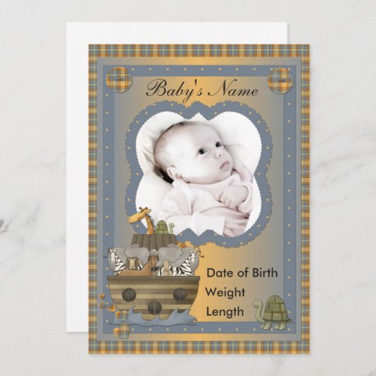 ノアの箱舟クリスチャンベビー発表 案内状 (正面/裏面)