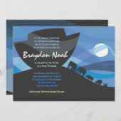 ノアの箱舟バー バット ミッツヴァ ご招待 招待状 (正面/裏面)