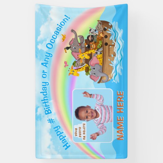 ノアの箱舟パーティー飾り、ノアの箱舟バナー 横断幕 (縦)