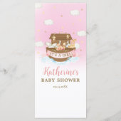 ノアの箱舟ピンクの女の子ツインズベビーシャワー プログラム (裏面)