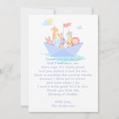 ノアの箱舟ベビーシャワー感謝カード サンキューカード (正面)