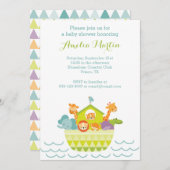 ノアの箱舟ベビーシャワー招待状 招待状 (正面/裏面)