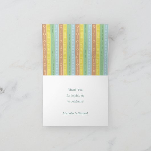 ノアの箱舟ボホ赤ちゃんシャワー サンキューカード (内部)