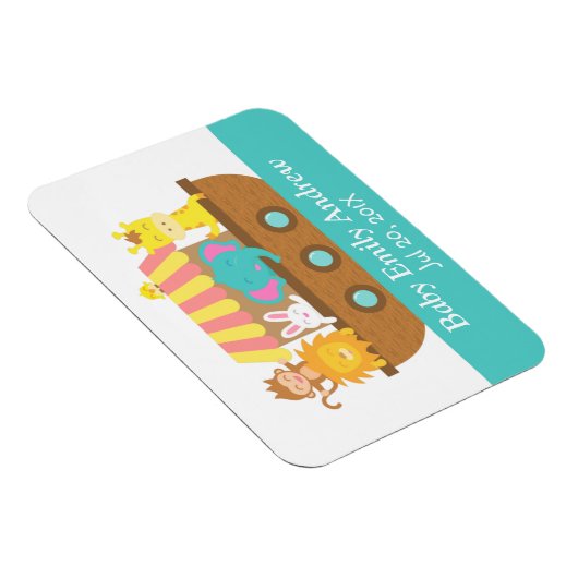 ノアの箱舟、かわいい動物、赤ちゃんシャワーパーティーの好意 マグネット (右側)