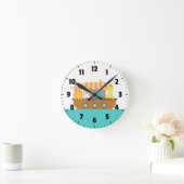 ノアの箱舟、かわいい動物、部屋子供へへ ラウンド壁時計 (ホーム)