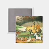 ノアの箱舟 – エドワード・ヒックスのアニマルアート マグネット (正面/裏面)