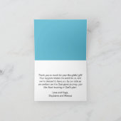 ノアの箱舟 キュートなクリスチャン ベビーシャワー サンキューカード (内部)