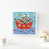 ノアの箱舟 スクエア壁時計 (ホーム)