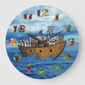 ノアの箱舟 – ゼリー豆の数字 ラージ壁時計 (正面)