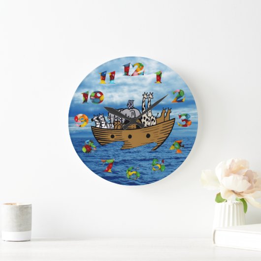 ノアの箱舟 – ゼリー豆の数字 ラージ壁時計 (ホーム)