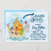 ノアの箱舟 – ベビーシャワー招待状 招待状 (正面/裏面)