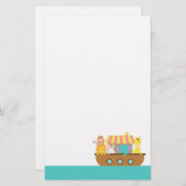 ノアの箱舟、子供へかわいい動物 便箋 (正面/裏面)