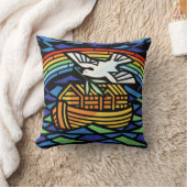 ノアの箱舟、虹、鳩 クッション (ブランケット)