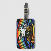 ノアの箱舟、虹、鳩 ラゲッジタグ (正面縦)