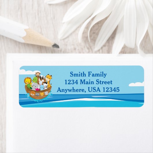 ノアの箱舟 |赤ちゃん動物 |パーソナライズされた | ラベル (インサイチュ)