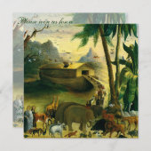 ノアの箱舟byヒドリー,ヴィンテージ誕生日パーティー 招待状 (正面/裏面)