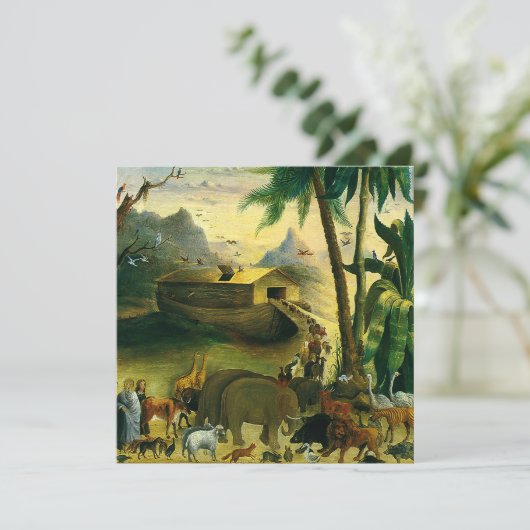 ノアの箱舟byヒドリー，ヴィンテージ誕生日パーティー 招待状 (スタンド正面)