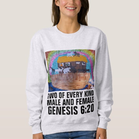 ノアの箱舟Tシャツは、あらゆる種類の2つ スウェットシャツ (正面)
