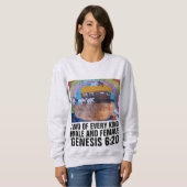 ノアの箱舟Tシャツは、あらゆる種類の2つ スウェットシャツ (正面フル)