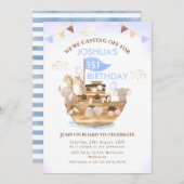 ノアの箱（こく）舟（ね）児（ぼう）の誕生日 招待状 (正面/裏面)