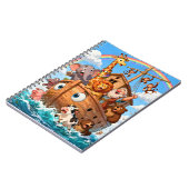 ノアの素敵な方舟の冒険 - かわいい動物たちと虹 ノートブック (左側)