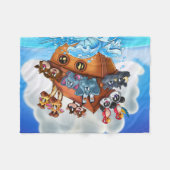 ノアの避難所の漫画は総括的な寝室をからかいます フリースブランケット (正面(横))