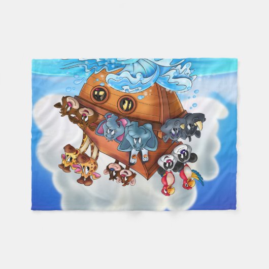 ノアの避難所の漫画は総括的な寝室をからかいます フリースブランケット (正面(横))