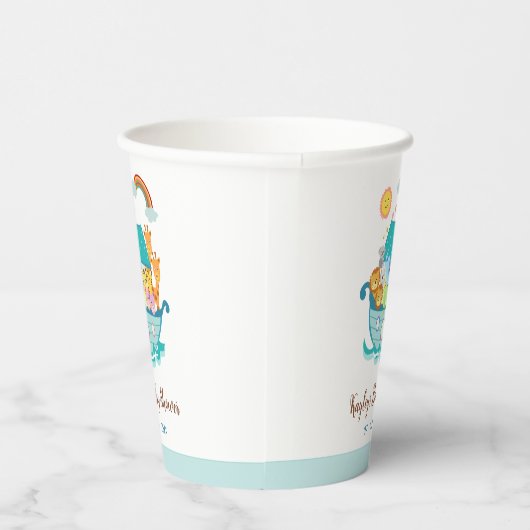 ノアアークベビーシャワーバプテスマ1st誕生日 紙コップ (右)