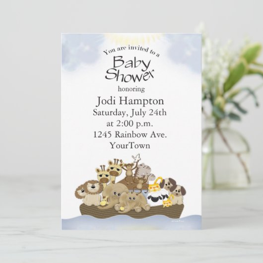 ノアアークベビーシャワー招待状 招待状 (スタンド正面)