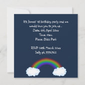 ノアアーク動物の招待ネイビーブルー 招待状 (裏面)