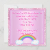 ノアアーク動物の招待ピンクの誕生日の新しい 招待状 (裏面)