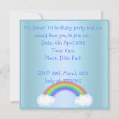 ノアアーク動物の招待ブルー2 招待状 (裏面)