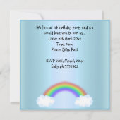 ノアアーク動物レインボー招待ブルー 招待状 (裏面)