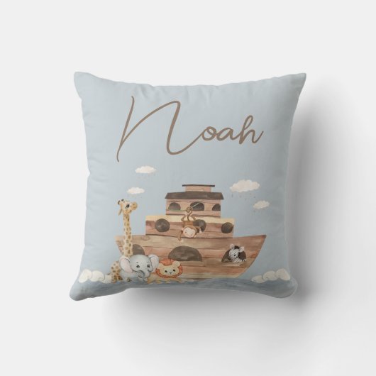 ノアズアークかわいい動物装飾用クッションボーイ子供部屋 クッション (裏面)