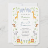 ノアズアークアニマルズ《キリスト教》洗礼式や命名式招待状 招待状 (正面)