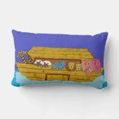 ノアズアークイラストレーションレインボーおもしろいゾウ ランバークッション (裏面)