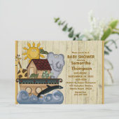 ノアズアークウッドベビーシャワー招待状 招待状 (スタンド正面)