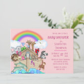ノアズアークガールズベビーシャワー招待状 招待状 (スタンド正面)