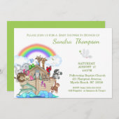 ノアズアーククリスチャンベビーシャワー招待状 招待状 (正面/裏面)