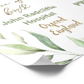 ノアズアークグリーンリーベビー誕生統計子供部屋 ポスター (角)