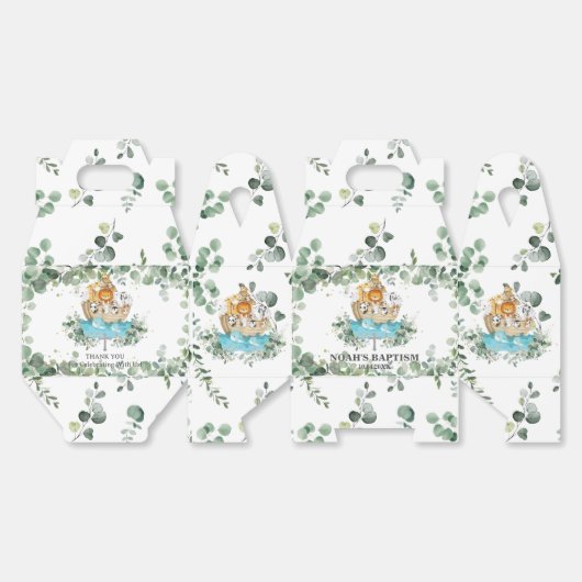 ノアズアークグリーンリー《キリスト教》洗礼式や命名式1st誕生日ベビー フェイバーボックス (見開き)