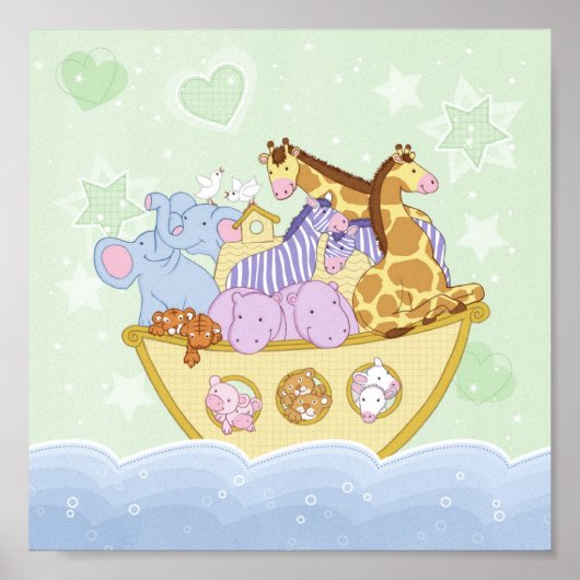 ノアズアークグリーン子供部屋ポスタープリント ポスター (正面)