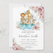 ノアズアークパンパスグラス赤面フローラベビーシャワー 招待状 (正面)