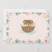 ノアズアークピンクフローラガールバプテスマ《キリスト教》洗礼式や命名式 サンキューカード (裏面)