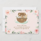 ノアズアークピンクフローラガールバプテスマ《キリスト教》洗礼式や命名式 招待状 (裏面)