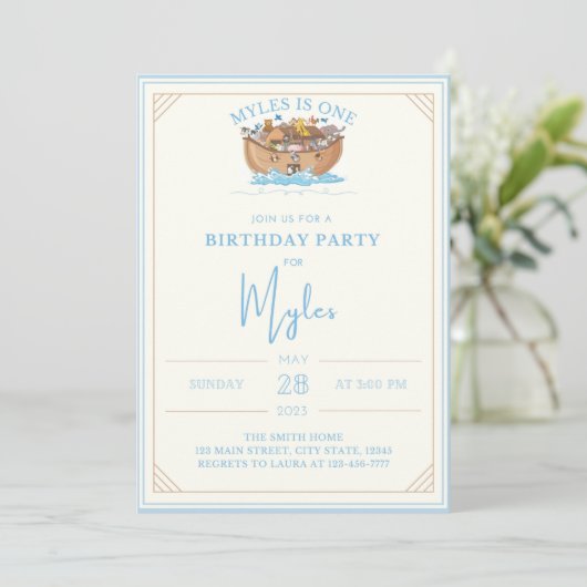 ノアズアークファースト誕生日 招待状 (スタンド正面)