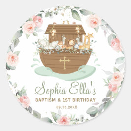 ノアズアークフラワーズバプテスマ《キリスト教》洗礼式や命名式誕生日 ラウンドシール