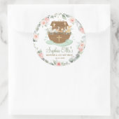 ノアズアークフラワーズバプテスマ《キリスト教》洗礼式や命名式誕生日 ラウンドシール (バッグ)